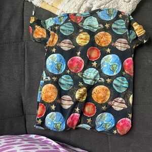 BLittle Bird Bamboo short sleeve sleeper, galaxy print. Infant size 9-12 months